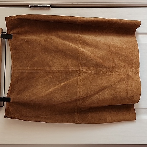 Nine & Co Vintage Skirt Tan real Suede size 12 - Picture 3 of 6
